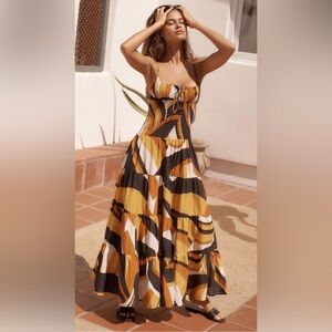 Anthropologie women’s medium the Josephine smocked drop waist dress milkmaid